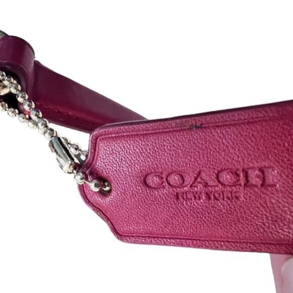 🎉SALE🎉 COACH Signature Varsity Stripe Crossbody Bag Brown Red‎ PVC - Picture 2 of 16